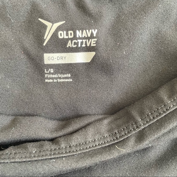 Old navy black leggings size large go dry active wear with mesh above floral - Picture 3 of 4